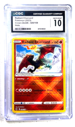 2023 POKEMON GEM MINT RADIANT CHARIZARD # 020/159 HOLO GRADE 10 AWESOME ! - Image 1