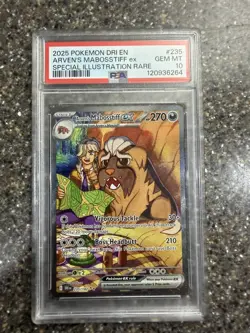 ARVEN'S MABOSSTIFF EX 235/182 SIR DESTINED RIVALS POKEMON PSA 10 💎 - Image 1