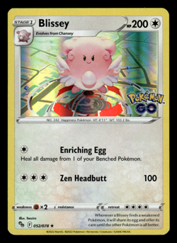 Pokemon TCG Blissey 052/078 Pokemon GO Holo Rare NM - Image 1