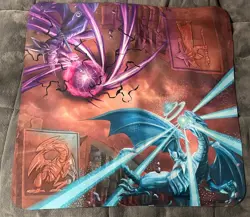 2 Player Cloth TCG Playmat Dark Magician Blue Eyes White Dragon Yugioh New - Image 1