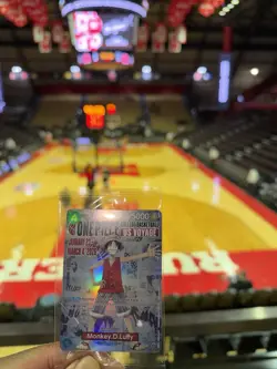 One Piece Monkey D. Luffy US College Basketball Card Rutgers In Hand Ships now - Image 2