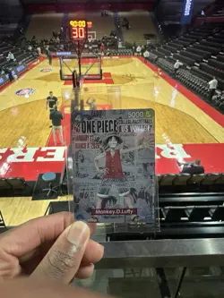 One Piece Monkey D. Luffy US College Basketball Card Rutgers In Hand Ships now - Image 3