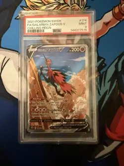 Pokemon Galarian Zapdos v Chilling Reign Alternate Full Art Card 174/198 PSA 9 - Image 1