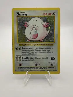 Pokemon 1999 Base Set Shadowless Chansey Holo Card #03/102 MP - Image 1