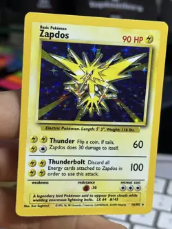 #2 Zapdos 16/102 Base Set 1999 Holo Rare WOTC Pokemon Card TCG - Image 3