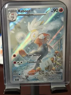 Pokemon TCG Raboot Scarlet & Violet Stellar Crown Illustration Holo Card 147/142 - Image 1