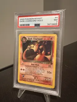 Pokemon Dark Charizard TCG Holo Rare Card 4/82 PSA 7 Team Rocket WOTC Unlimited - Image 1