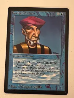 Magic the Gathering MTG Beta Prodigal Sorcerer LP+ (Beta Bob) - Image 1