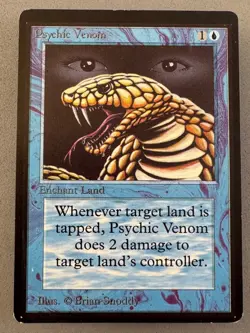 Psychic Venom MTG Limited Edition Beta—LP EX—Vintage Magic The Gathering - Image 1