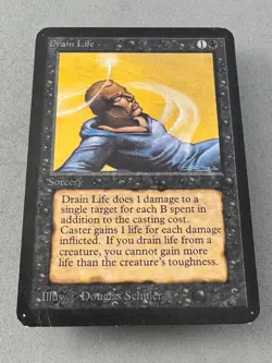 Drain Life MtG ALPHA—Moderately Played Very Good+—Vintage Magic the Gathering - Image 3