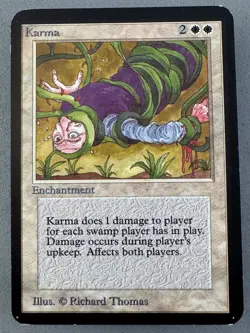 Karma MTG Limited Edition Alpha—Lightly Played EX—Vintage Magic the Gathering - Image 1