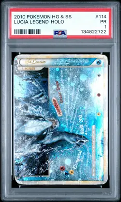 2010 POKEMON HEARTGOLD & SOULSILVER #114 LUGIA LEGEND-HOLO PSA 1 - Image 1