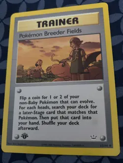 Neo Revelation Pokemon Breeder Fields 62/64 Uncommon 1st Edition Collector Card - Image 1