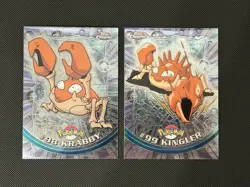 Krabby & Kinglar Topps Chrome Pokemon Series Holo NM - Image 1