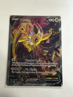 Jolteon v SWSH183 Pokemon TCG Sword & Shield Holo Black Star Promo Card - Image 1