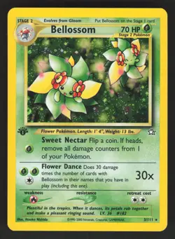 Bellossom 3/111 Holo Rare Pokemon TCG Neo Genesis 1st Edition LP - Image 1