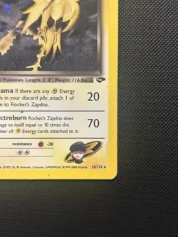 Pokemon TCG Rocket's Zapdos Gym Challenge 15/132 Holo 1st Edition Holo Rare - Image 2
