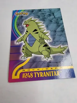 Topps Pokemon #248 Tyranitar Rock Dark Regular TV Animation Edition MP - Image 1