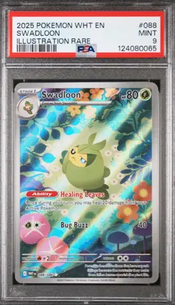 2025 Pokemon SV White Flare WHT EN Swadloon Illustration Rare #088/086 PSA 9 - Image 1