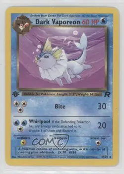 Dark Vaporeon 1st Ed. Pokemon Team Rocket #45 2000 - Image 1
