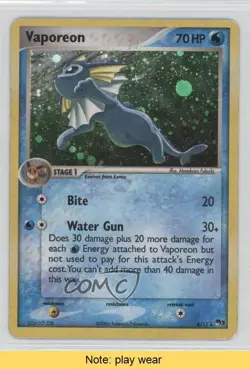Vaporeon Holo Pokemon Organized Play Promotional Series 3 #6 2006 READ u3f - Image 1