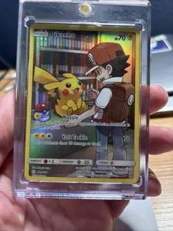 Pokemon Sun & Moon Cosmic Eclipse Pikachu 241/236 Secret Rare Holo Light Play - Image 1