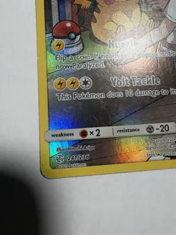Pokemon Sun & Moon Cosmic Eclipse Pikachu 241/236 Secret Rare Holo Light Play - Image 2
