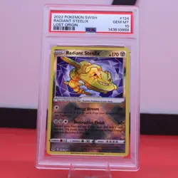 2022 Pokemon TCG Lost Origin 124 Radiant Steelix PSA 10 - Image 1
