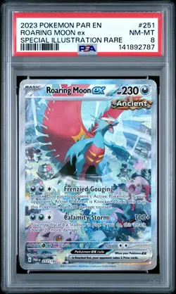 2023 Pokemon Par En-Paradox Rift #251 Roaring Moon Ex SIR PSA 8 - Image 1