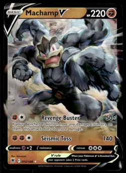 Pokemon TCG SWSH10: Astral Radiance #072/189 Machamp V LP - Image 1