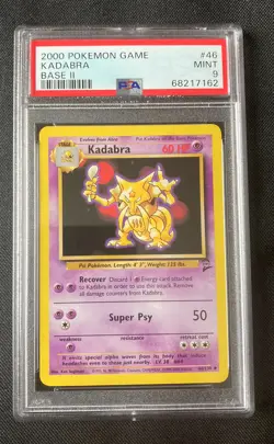Pokemon 2000 base set 2 II Kadabra #46/130 Mint PSA 9 - Image 1