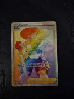 Pokemon TCG Milo Rebel Clash 201/192 Holo Secret Rare Rainbow Rare Near Mint - Image 1
