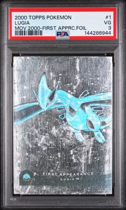 2000 TOPPS POKEMON THE MOVIE 2000 FIRST APPEARANCE FOIL #1 LUGIA PSA 3 - Image 1