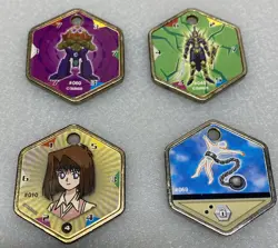 Yu-Gi-Oh Hexors Game Booster Pack (4 Hexors) Mattel Yugioh 1996 Tokens Medal - Image 1