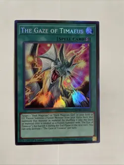 Yu-Gi-Oh The Gaze of Timaeus Secret Rare 1st Edition Near Mint MZMU - Image 1