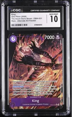 One Piece English King The Azure Sea's Seven (OP14-EB04) R Alt Art GEM MINT 10 - Image 1
