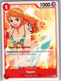 Nami ST01-007 English Super Pre-Release - One Piece Card - NM - Image 1