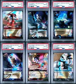 PSA 10 GEM MINT Sequential Set Of 6 Disney Lorcana D23 Box Mickey Cinderella Etc - Image 1