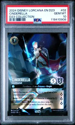 PSA 10 GEM MINT Sequential Set Of 6 Disney Lorcana D23 Box Mickey Cinderella Etc - Image 3