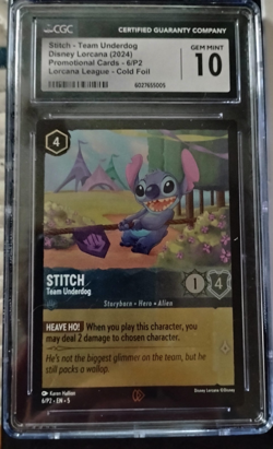 Stitch Team Underdog Disney Lorcana 2024 Promo 6/P2 Lorcana League Cold Foil - Image 1