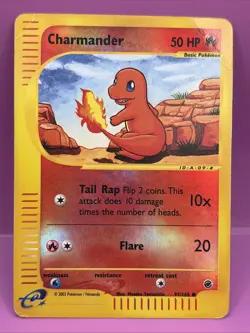 Charmander 097/165 Expedition Reverse Holo Ereader Pokemon Card (Damaged) - Image 1