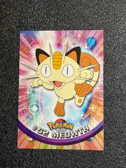 Topps Pokemon #52 Meowth - TV Animation Edition Card, 1999, NM - Image 1