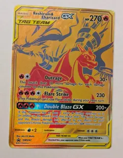 Pokemon Card Reshiram & Charizard GX Sun & Moon Sm247 Holo Promo - Image 1