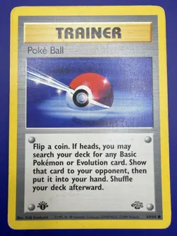 Pokemon Card 1st Edition Jungle Poke Ball 64/64 WoTC Vintage [MP/HP] - Image 1