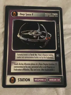 Star Trek CCG 1E DS9 DEEP SPACE 9 Rare Card NEVER PLAYED - Image 1