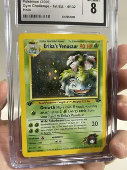 Erika's Venusaur Holo - 1st Edition Gym Challenge - CGC 8 Pokemon Card SWIRL 🌀 - Image 2