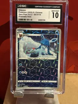 Pokemon Glaceon Gem Pack Vol.2 08 07/14 2025 Prismatic Holo CGC 10 - Image 1