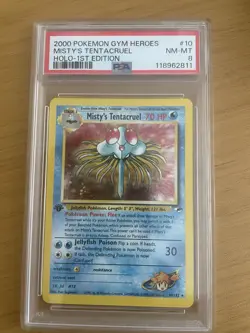 1st Edition Misty’s Tentacruel 10/132 PSA 8 Gym Heroes Pokemon NM-MT - Image 1