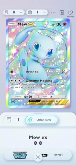 [English] Shiny Mew EX | Full Art | 2 Shiny | Pokemon TCG Pocket Trade - Image 1
