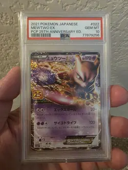 PSA 10 GEM MINT 2021 POKEMON JAPAN MEWTWO EX PCP 25TH ANNIVERSARY EDITION #022 - Image 1